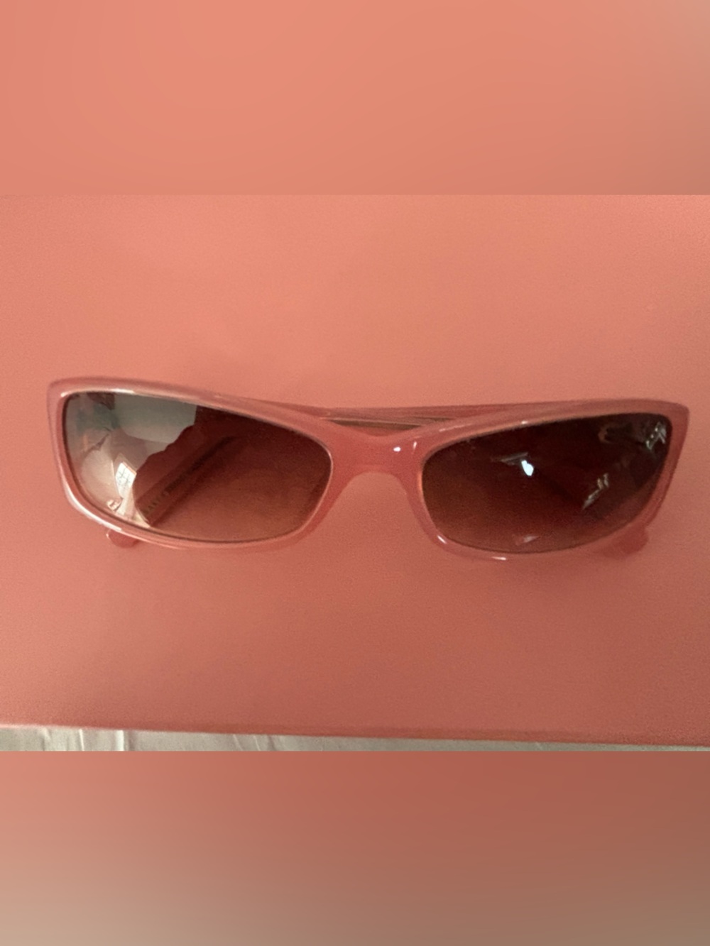 Ted Baker Soft Pink Rectangular Sunglasses with Brown Gradient Lenses - Picture 2 of 7